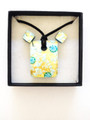 Light Blue Gold Murano Glass Necklace & Earrings Jewelry Set SKU 14MG