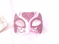 Light Pink Glitter Colombina Lara Venetian Masquerade Mask SKU N430lpi