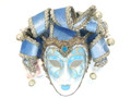 Light Blue Miniature Jolly Franca Venetian Decorative Mask SKU P100-3