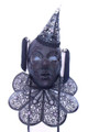 Black Clown Oro Laser Cut Metal Swarovski Venetian Masquerade Mask