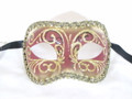 Deep Red Colombina Flavia Venetian Masquerade Mask SKU 007fr