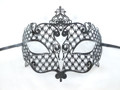 Black Metallo Sonza Laser Cut Metal Venetian Masquerade Mask SKU 013Z