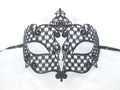 Black Glitter Metallo Sonza Laser Cut Metal Venetian Masquerade Mask SKU 013Z