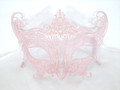 Pink Glitter Laser Cut Venetian Masquerade Mask SKU 014Z