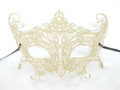 Gold Glitter Laser Cut Venetian Masquerade Mask SKU 014Z