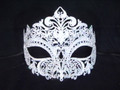 Silver Glitter Laser Cut Metal Venetian Masquerade Mask SKU 005Z