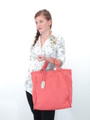 60% OFF ! Coral Red Designer Italian Leather 2 in 1 Handbag Purse Tote Bag by NICOLI