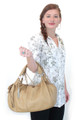 Desert Tan Designer Italian Leather Handbag Purse Tote Bag by NICOLI 9132