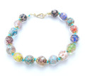 Multi Color Clear Gold Murano Glass Bead Venetian Bracelet Jewelry SKU 38MG