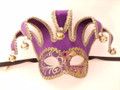 Purple Colombina Jolly Stoffa Venetian Masquerade Mask SKU 325jpu