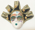 Green Gold Jollini Miniature Ceramic Venetian Mask SKU P124