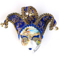 Royal Blue  Ceramic Miniature Jester Jollini Venetian Mask SKU P124