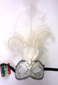  Silver Ciuffo  Star Feather Venetian MasqueradeMask SKU 266