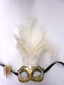  Gold  Ciuffo  Star Feather Venetian Masquerade Mask SKU 266