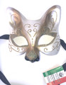 White Gold Cat Gatto Star Venetian Masquerade Cat Mask SKU 69