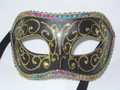 Colombina Black Brillantini Venetian Costume Mask  SKU: 001