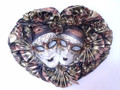 Copper and Gold Rosy Double Cuore Venetian Masquerade Mask SKU 348dr