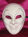 Blank White Joker Grezzo Venetian Masquerade Mask SKU 176