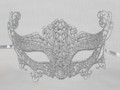 Fifty Shades Darker Silver Macrame Colombina Punta Burano Venetian Masquerade Mask SKU 041ms