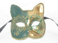 Green Gatto Lillo Venetian Masquerade Cat Mask SKU 062lgr