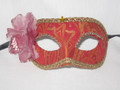Red Lace Flower Colombina Organza Venetian Masquerade Mask SKU 5F