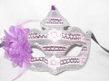 Pink Flower Lace Colombina Punta Venetian Masquerade Mask SKU 5F