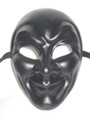 Flat Matte Black Joker Venetian Masquerade Mask SKU 176