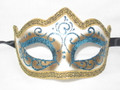 Light Blue Colombina Punta Linea Venetian Masquerade Mask SKU P179-1