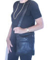 Black Leather Italian Luxury Shoulder Bag by Besso B5