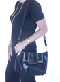 Black Leather Italian Luxury Handbag Shoulder Bag by Besso B20
