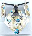 Gold Flowers Murano Glass Necklace & Earrings Jewelry Set SKU 16MG