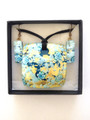 Light Blue Gold Murano Glass Necklace & Earrings Jewelry Set SKU 15MG