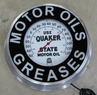 LIGHTED QUAKERSTATE THERMOMETER