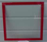 LACKNER RED NEON SQUARE CLOCK GLASS