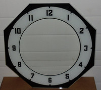 BLACK AND WHITE NUMBERED NEON CLOCK GLASS