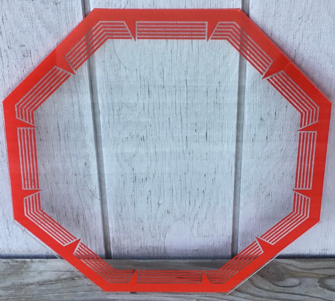 NPI RED OCTAGON NEON CLOCK GLASS - PetroRelics LLC