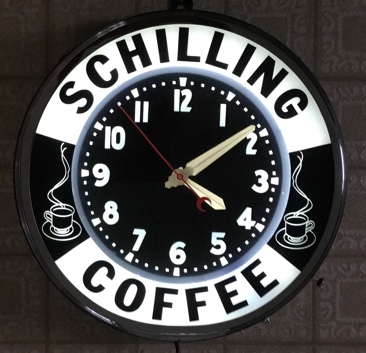 VINTAGE GLO-DIAL NEON ADVERTISING COFFEE CLOCK - PetroRelics LLC