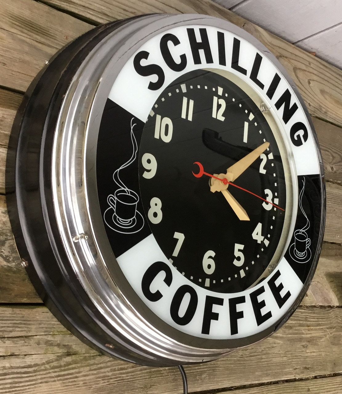 VINTAGE GLO-DIAL NEON ADVERTISING COFFEE CLOCK