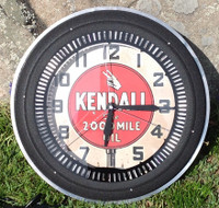 KENDALL OIL NEON SPINNER CLOCK