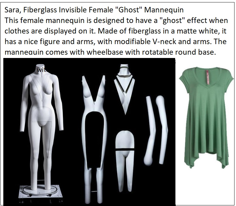 Sara, Invisible Female Ghost Mannequin Item #MM-GH05 