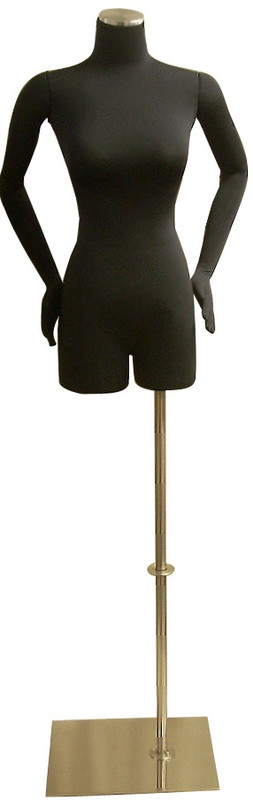 One Day Rental Black Jersey Knit Female Foam Dress Form With 