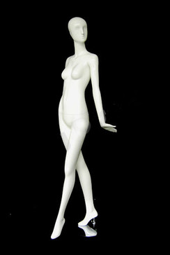  Gloss White Abstract Egg Head Female Mannequin w/face features MM-XD010W