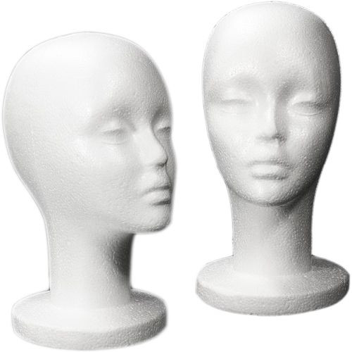 LESS THAN PERFECT MN-433-LTP 10 PCS Female Styrofoam Mannequin Head w/ Long Neck 