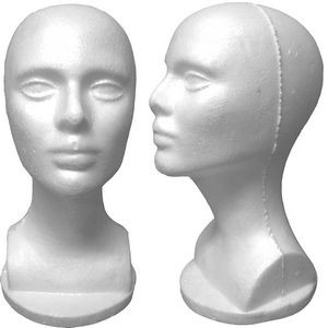 Case of 4 White Styrofoam Head with Elongated Neck Female 