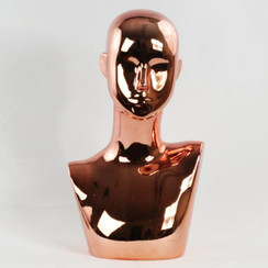 MN-441gd Chrome Gold Female Abstract Mannequin Head Display 