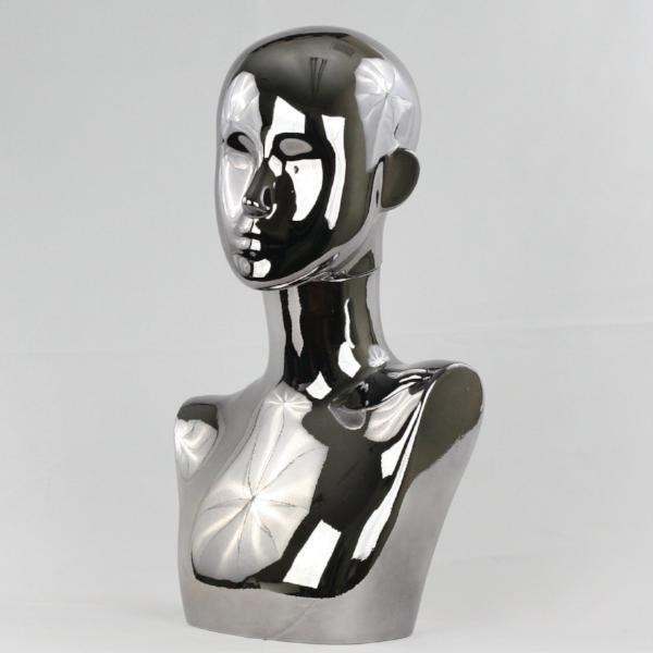 MN-442pk Chrome Pink Female Abstract Mannequin Head Display 