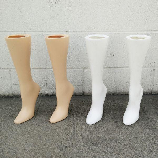 MN-AA17 #41 USED 15'' WHITE Women's Freestanding Calf High Hosiery Leg Display 