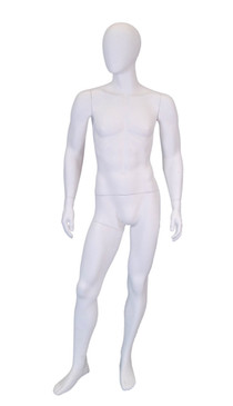 Robert, Matte White Abstract Egg Head Male Mannequin MM-GM53W2