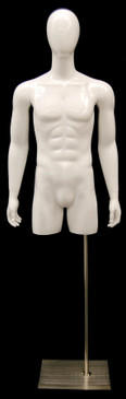 Gloss White Male Egg Head Torso with Arms and Base MM-TMWEGS 