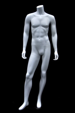 One Day Rental -- Gloss White Headless Male Mannequin MM-MA2BW2R 